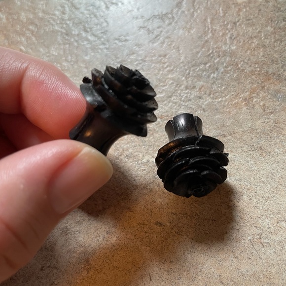 Jewelry - Natural Wood Black Lotus Plugs Gauges 00